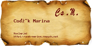 Csák Marina névjegykártya
